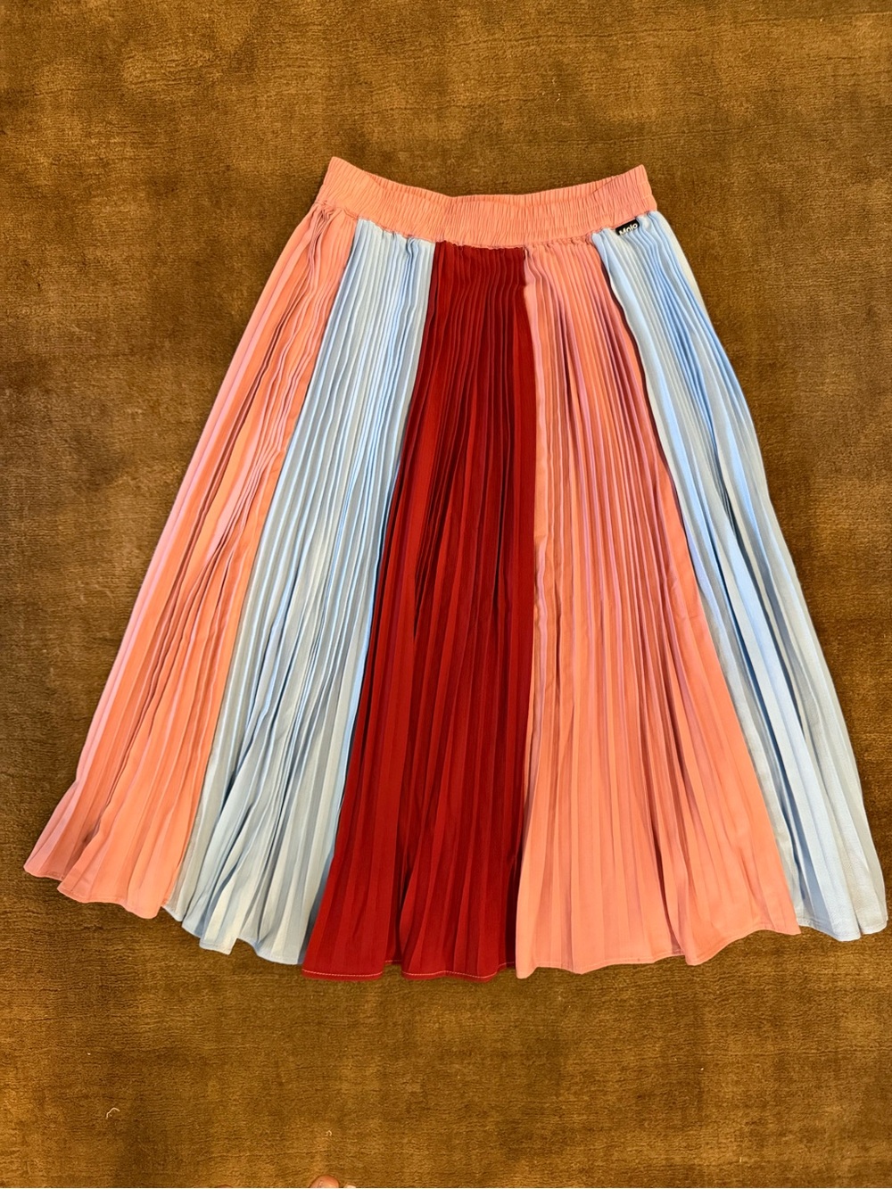Girls Molo Becky Pleated Colorblock Midi Skirt - Size 158/164 (US 14/16)